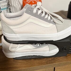 Vans Light Gray and Cream Casual Sneakers